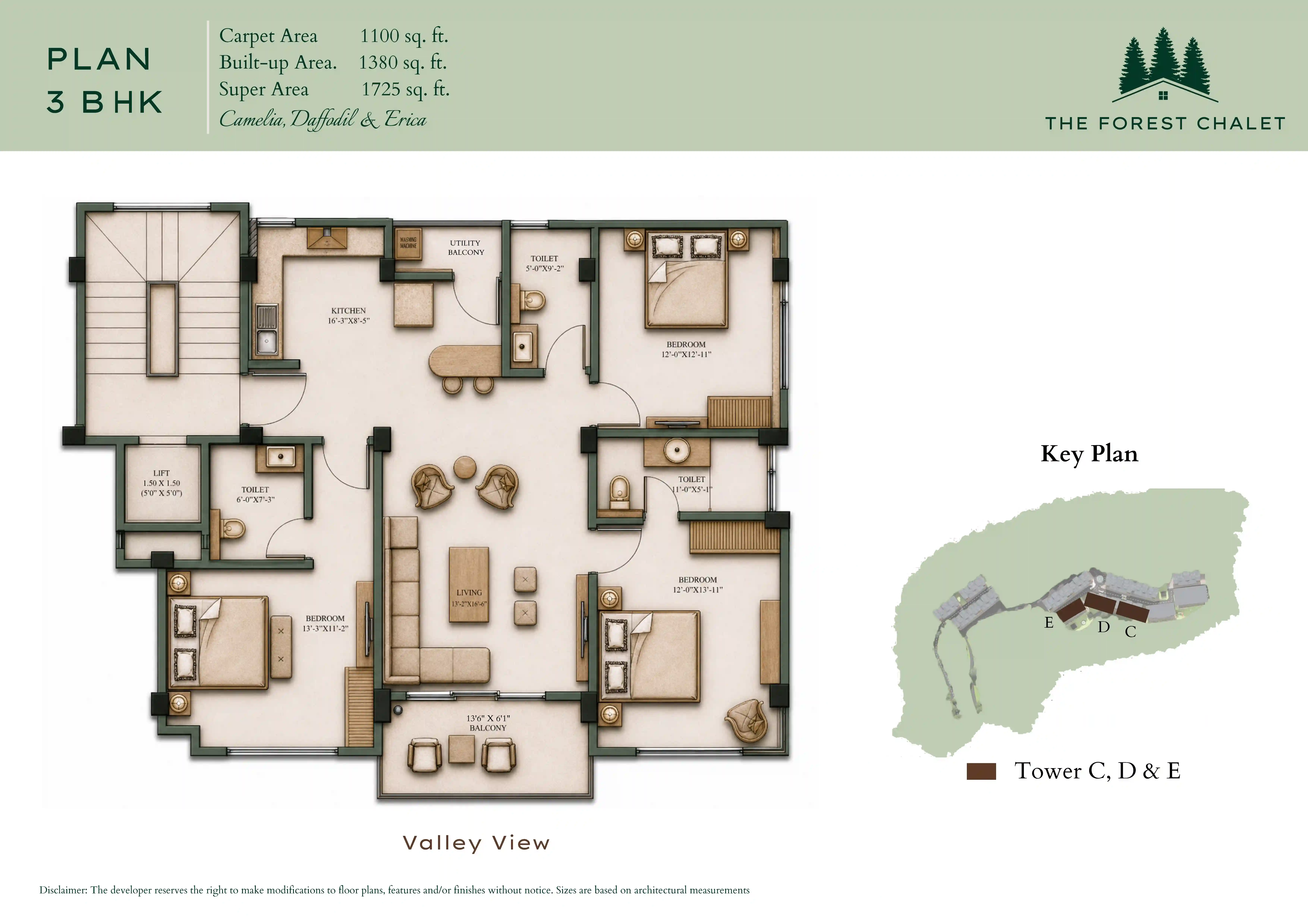 3BHK Floor Plan